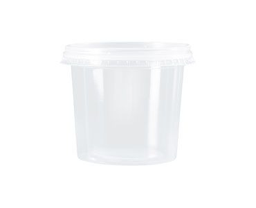 POTE REDONDO C/TAMPA 350ML KP-350 TRANSP C/16X25